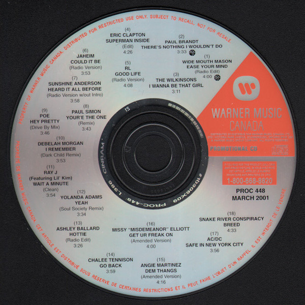 Warner Music Canada March 2001 - Vol. 448