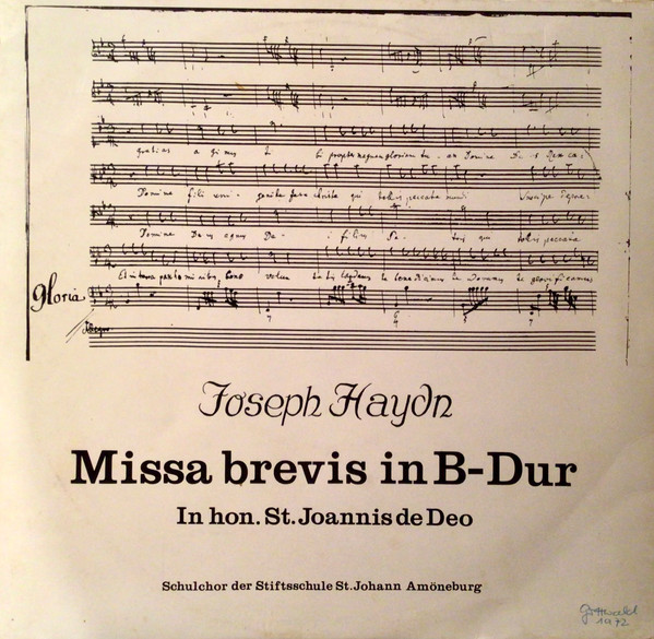 Missa Brevis In B-Dur (In Hon. St. Joannis De Deo)
