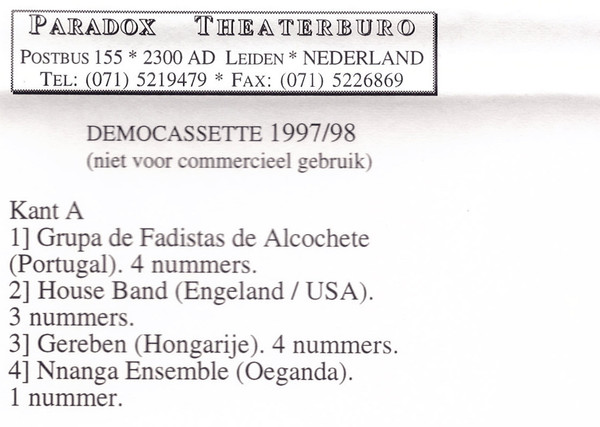 Paradox Theaterburo (Democassette 1997/1998)