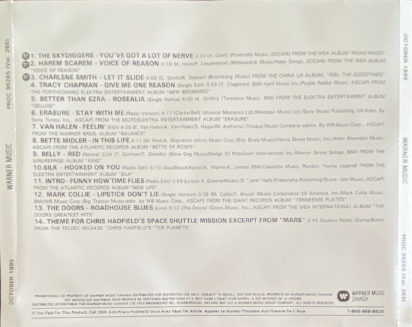 Warner Music Canada Promotional CD - Volume 265 - October 1995