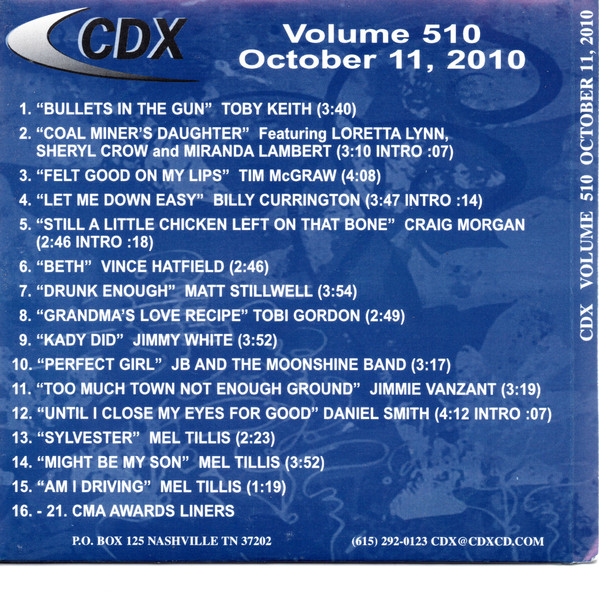 CDX Volume 510 October 11, 2010