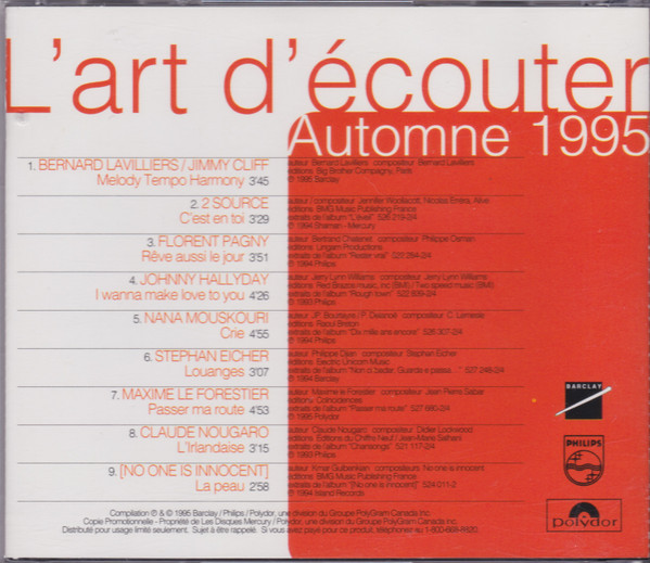L'art D'écouter Automne 1995
