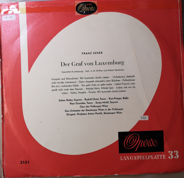 Der Graf Von Luxemburg (Operettenkurzfassung)