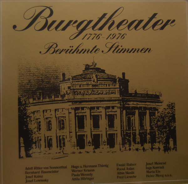 Burgtheater 1776-1976  Berühmte Stimmen