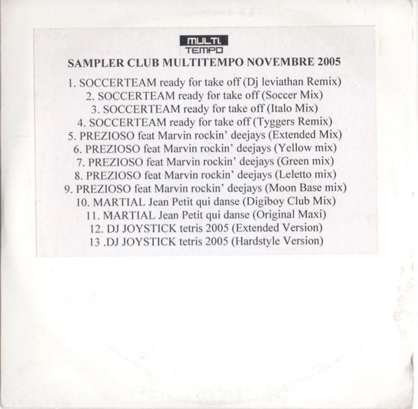 Sampler Club Multitempo - Novembre 2005