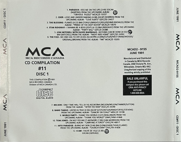 MCA Records Canada CD Compilation #11 - June 1991