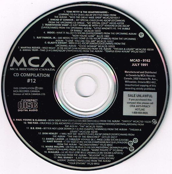 MCA Records Canada CD Compilation #12 - July 1991