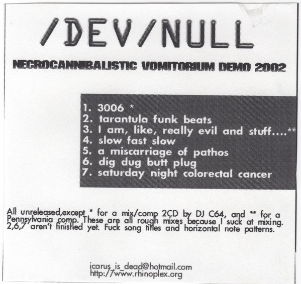Necrocannibalistic Vomitorium Demo 2002