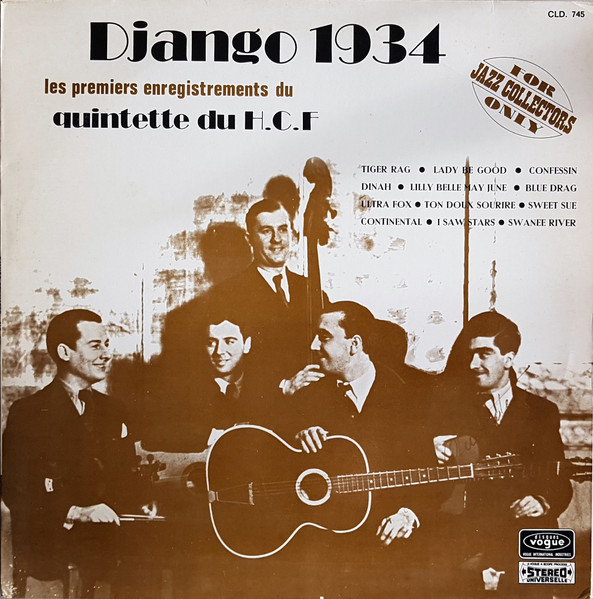 Django 1934 - Les Premiers Enregistrements Du Quintette Du H.C.F.
