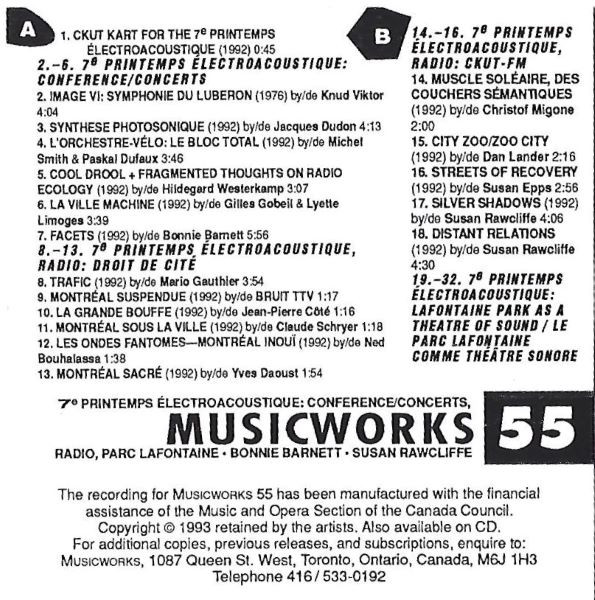 Musicworks 55: 7e Printemps Électroacoustique