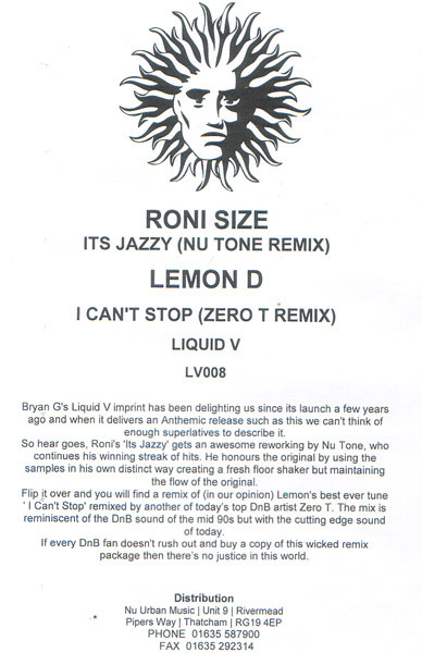 Its Jazzy (Nu Tone Remix) / I Can't Stop (Zero T Remix)