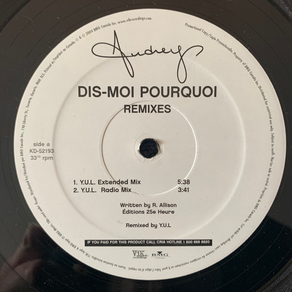 Dis-Moi Pourquoi Remixes