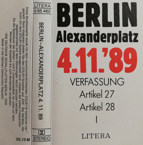 Berlin Alexanderplatz 4. 11. '89 Verfassung Artikel 27 Artikel 28 I