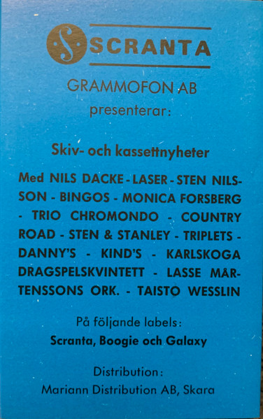 Scranta Grammofon AB Presenterar Skiv- Och Kassettnyheter