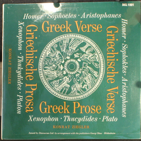 Greek Verse · Greek Prose (Griechishe Verse · Griechishe Prosa)