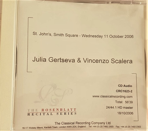 Rosenblatt Recital Series: Julia Gertseva & Vincenzo Scalera
