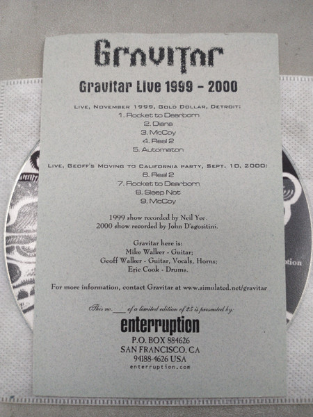 Gravitar Live 1999 - 2000