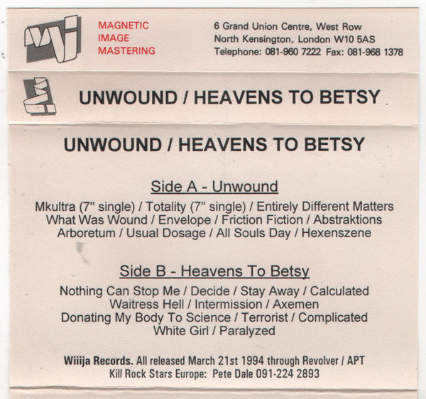 Unwound / Heavens To Betsy