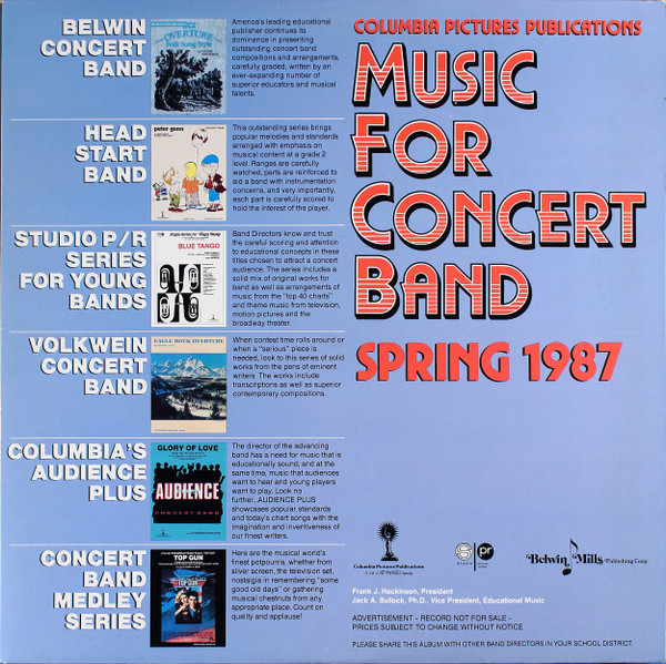 Music For Concert Band - Spring 1987