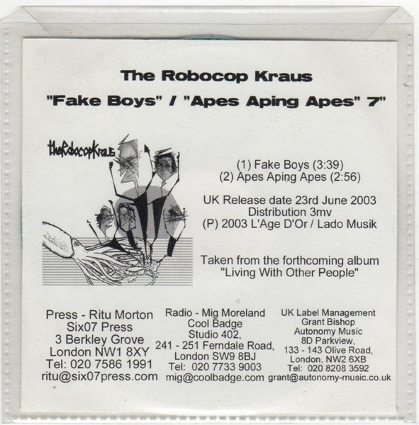 "Fake Boys" / "Apes Aping Apes" 7"
