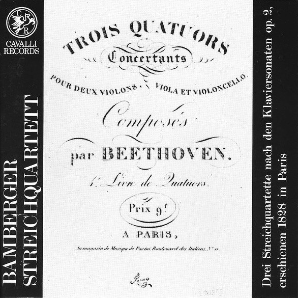 Drei Streichquartette Nach Den Klaviersonaten Op. 2, Erschienen 1828 In Paris