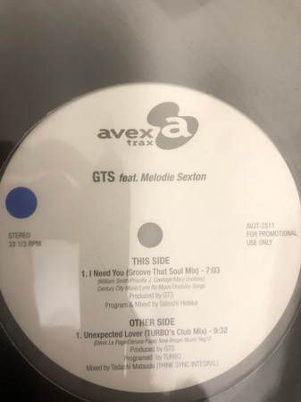 I Need You (Groove That Soul Mix) / Unexpected Lover (TURBO's Club Mix)