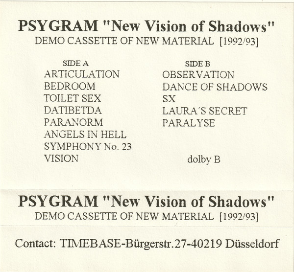 New Vision Of Shadows (Demo Cassette Of New Material [1992/93])