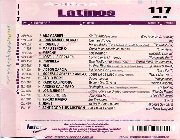 Éxitos Latinos 117 (Junio 06)
