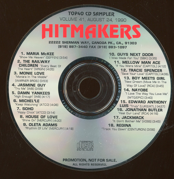 Hitmakers Top 40 CD Sampler Volume 41 August 24, 1990