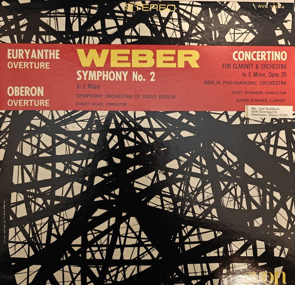 Concertino For Clarinet And Orchestra / Symphony No. 2 / Euryanthe Overture / Oberon Overture