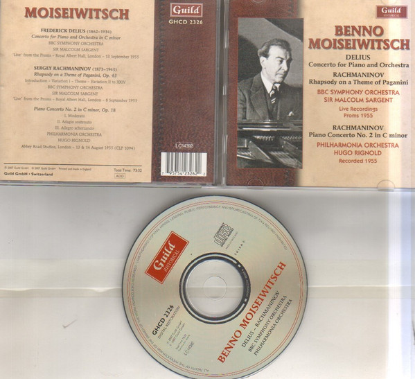 Delius Concerto For Piano Rachmaninov Rhapsody Paganini