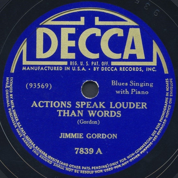 Actions Speak Louder Than Words / Daddy Bear Blues