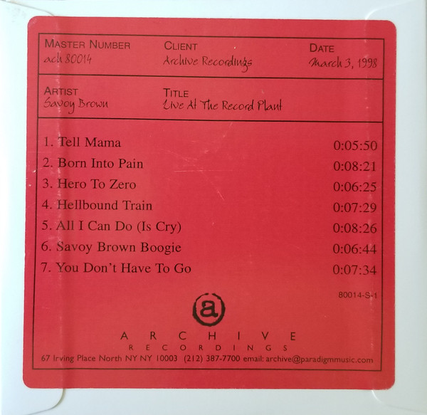 Archive Alive! (Live At The Record Plant 1975)