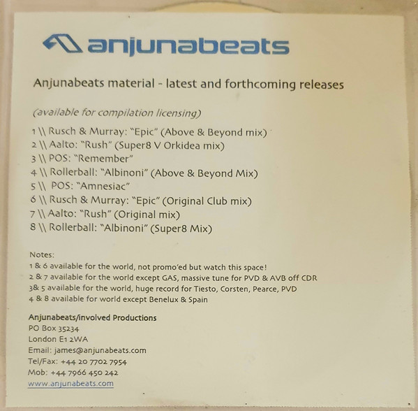 Anjunabeats Material (Latest And Forthcoming Releases)