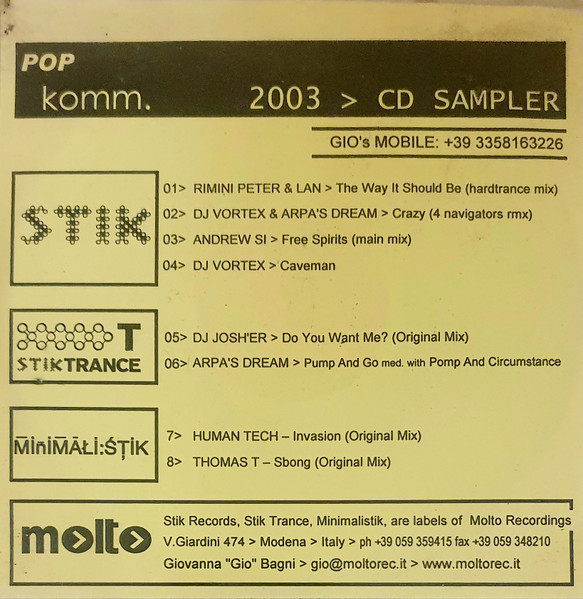 Pop Komm CD Sampler 2003