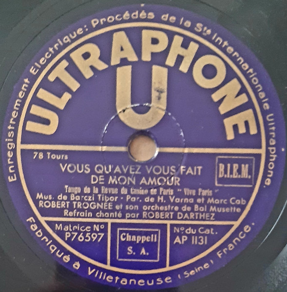 Vous Qu'Avez Vous Fait De mon Amour / La Da-Da-Da