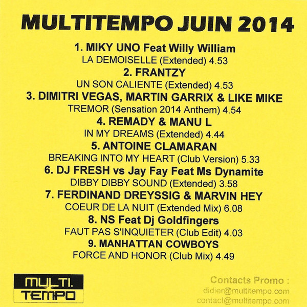 Sampler Promo Club Multitempo - Juin 2014