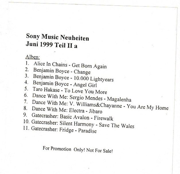 Sony Music Neuheiten Juni 1999 Teil II a