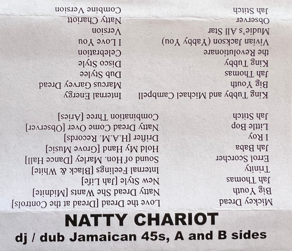 Natty Chariot - DJ / Dub Jamaican 45s, A And B Sides