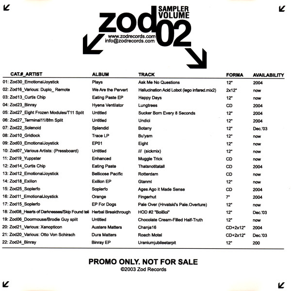 Zod Sampler Volume 2