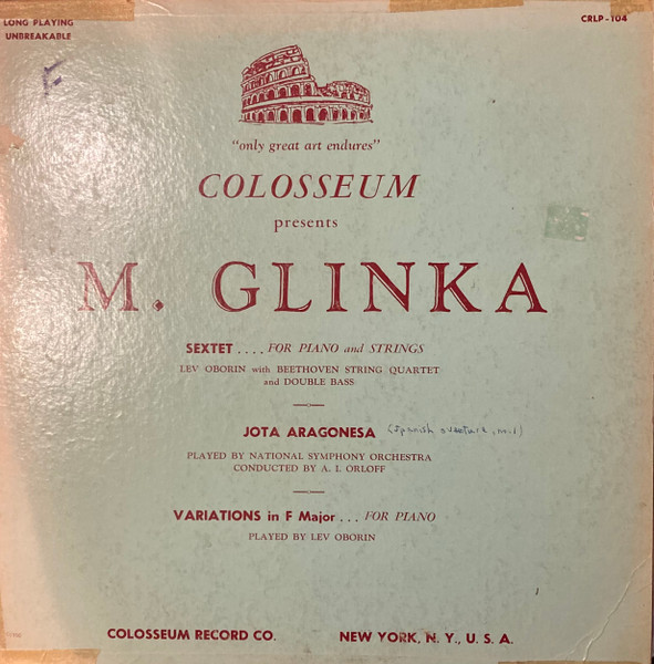 M. Glinka: Sextet/Jota Aragonesa/Variations In F Major