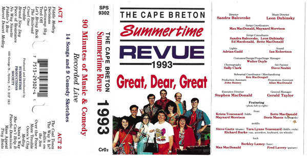 Great, Dear, Great - The 1993 Cape Breton Summertime Revue