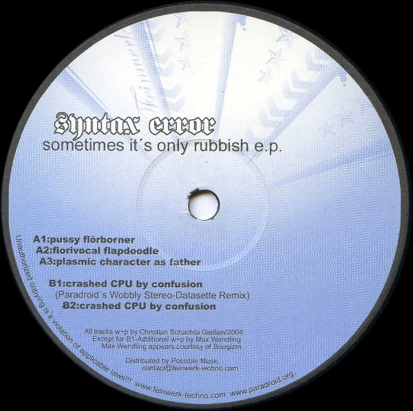 Sometimes It's Only Rubbish E.P.