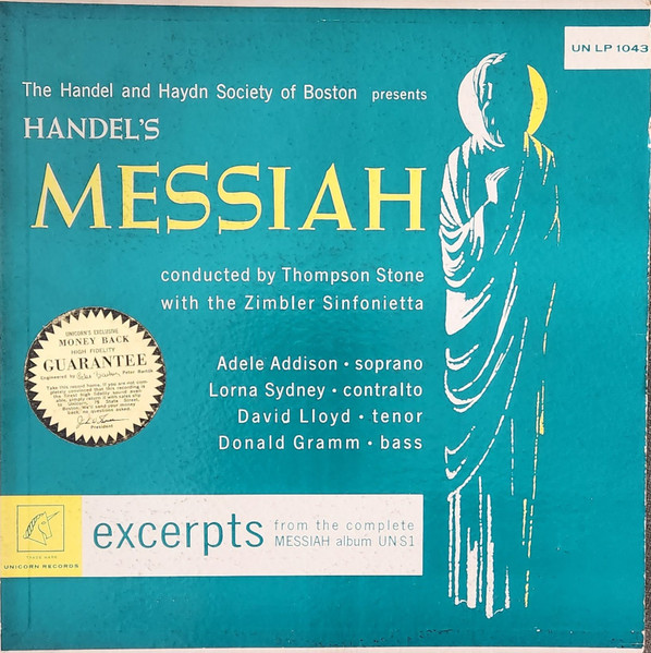 Excerpts from the Complete Messiah Album UN S1