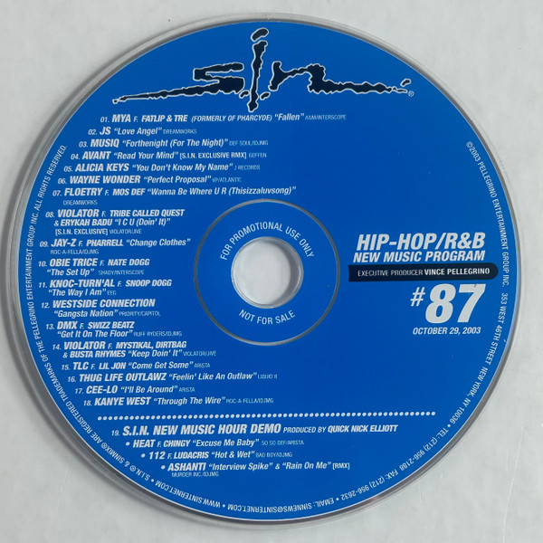 S.I.N. Rhythm Pop/Dance Hip-Hop/R&B  New Music Program #87 (October 29, 2003)