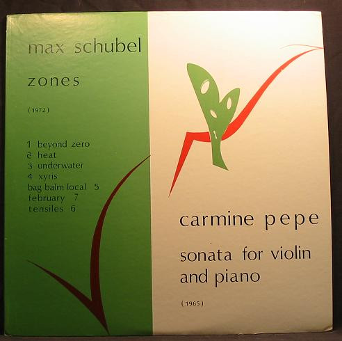 Pepe: Sonata For Violin And Piano / Schubel: Zones