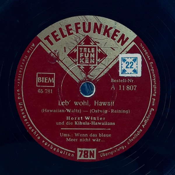 Leb' Wohl, Hawaii / Wenn Das Blaue Meer Nicht Wär...