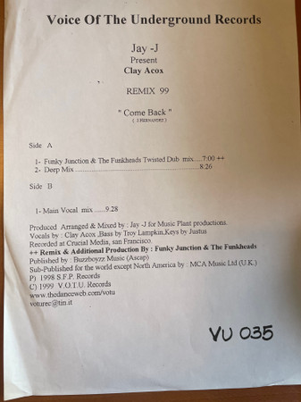 Come Back Remix 99