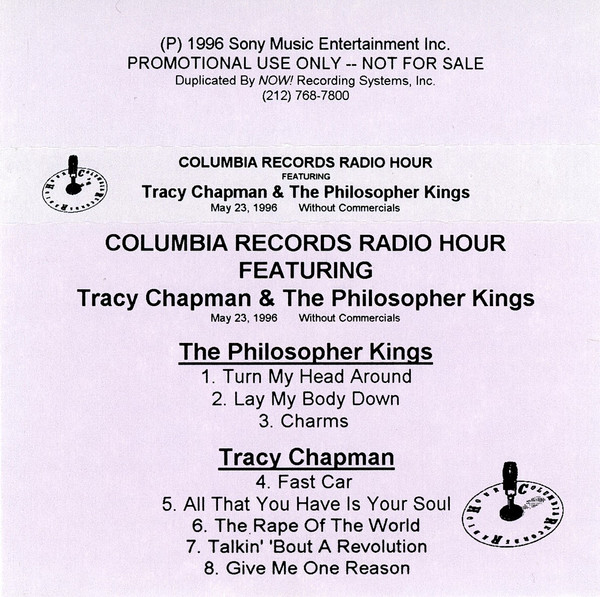 Columbia Records Radio Hour Featuring Tracy Chapman & The Philosopher Kings