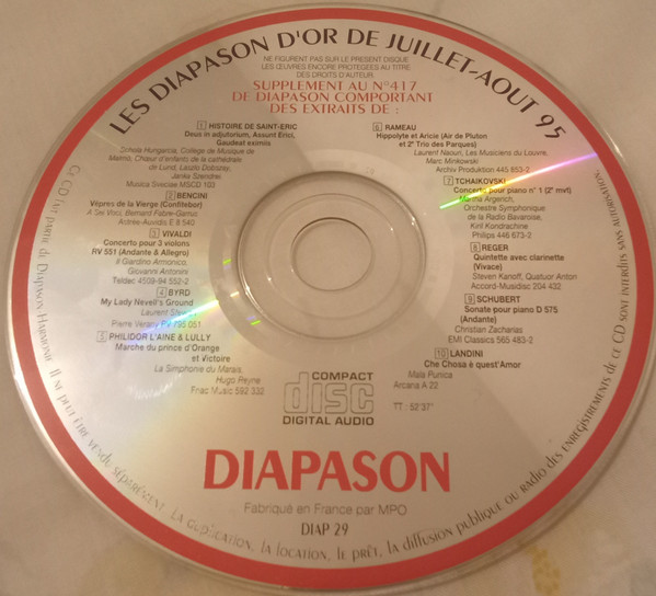 Les Diapason D'Or De Juillet-Août 95